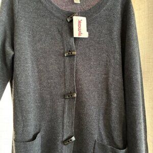 Gray sweater jacket knee length